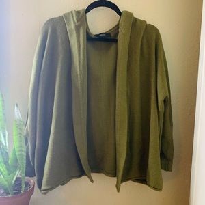 Green long cardigan